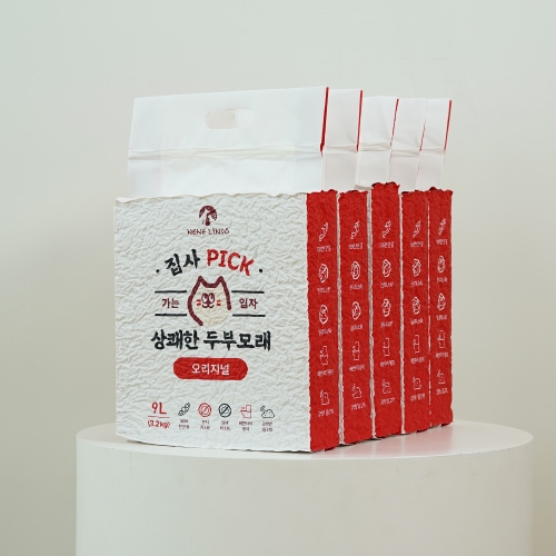 네네린도 집사픽 상쾌한 두부모래 가는입자 오리지널 3.2kg (5개)_이미지