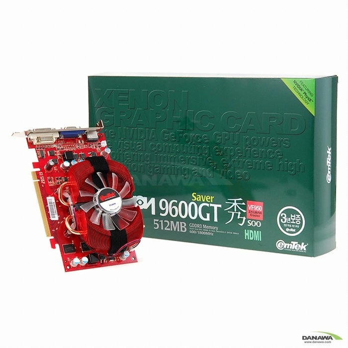 이엠텍 XENON 지포스 9600GT 秀(빼어날 수) Saver HDMI 512MB VF950_이미지