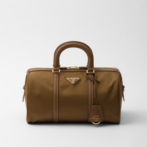 프라다 할인가 리에디션 1978 미디엄 리나일론 및 사피아노 가죽 탑 핸들 백 1BB233_R064_F0594_이미지