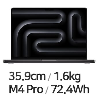 APPLE <b>맥북</b><b>프로</b>14 M4<b>프로</b> 12코어 CPU, 16코어 GPU 블랙