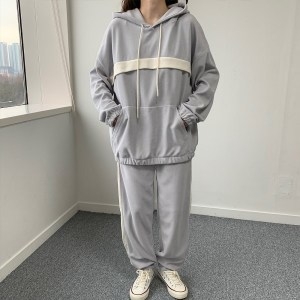 아이우먼 배색후리스후드세트 GOG326M201 빅사이즈