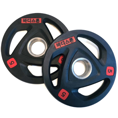 바디스톤 3홀 중량플레이트 원판 (5kg, 2개)_이미지