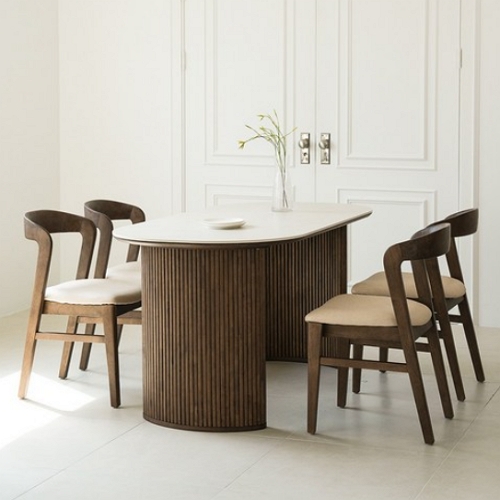 아이엔하임 셀렌 러버 원목 포세린 세라믹 식탁 2000 (의자6개)