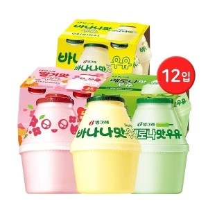빙그레 단지우유240ml 3종 12개 바나나4개+딸기4개+메로나4개 아이스박스 무료