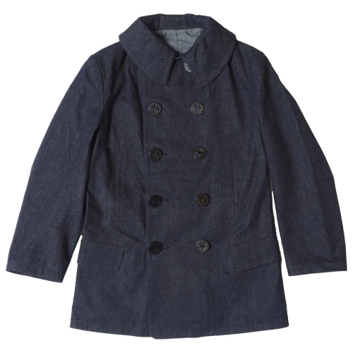 웨어하우스 Lot 2205 1920 S WW1 U S 네이비 13스타즈 피 코트 인디고데님 WHJA-23AW008_이미지