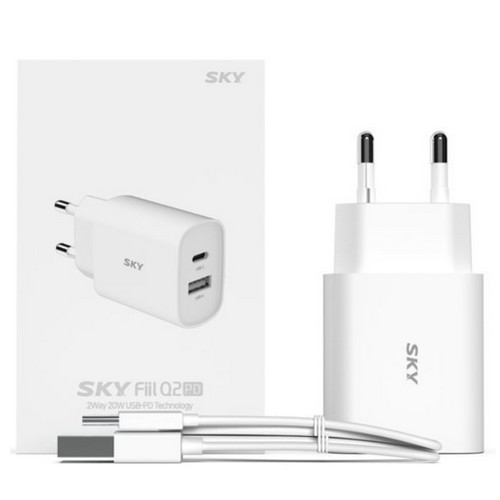 스카이랩 스카이 필 Q2 PD 20W 2포트 충전기 ZX-2U39T (케이블미포함)_이미지