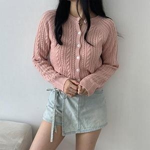 셀러허브 패션 VY 여자 꽈배기 여리핏 가디건_WJK22975