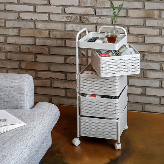 홈앤하우스  회전 서랍 4단 사각 트롤리