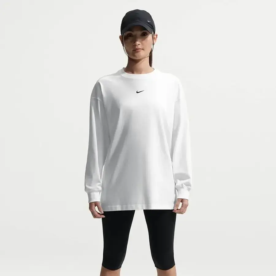 나이키 스포츠웨어 오버사이즈 긴소매 티셔츠 W 화이트블랙 IH7599-100 3673651 165047_이미지