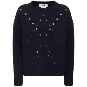 MSGM 여성 울 혼방 엠벨리시드 크루넥 스웨터 80I M64043 T 92185697_이미지