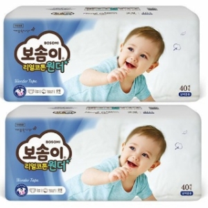 보솜이 리얼코튼 원더 밴드 팬티 기저귀 2박스_이미지