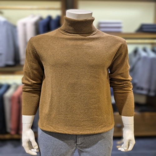 바쏘옴므 F/W BSZ4WN92A0 카멜 캐시미어 혼방 블렌딩 터틀넥 목폴라 스웨터