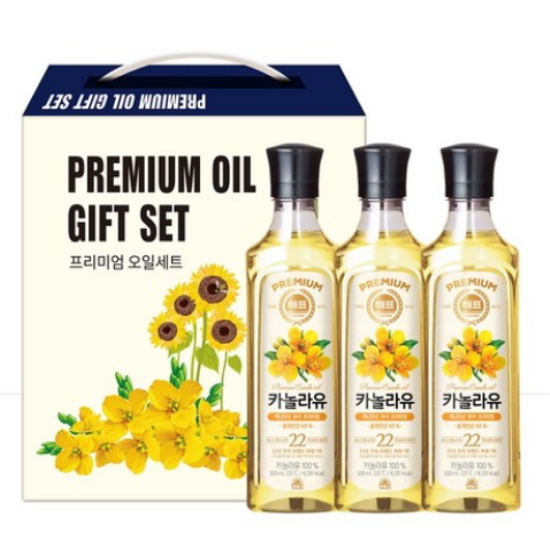 해표 카놀라유 500ml 3입 선물세트 (1개)_이미지
