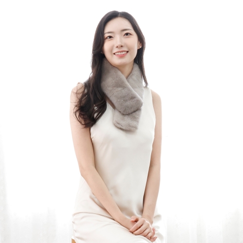 우진모피 휘메일 양면 밍크머플러 국내제작 WMF102 국내생산