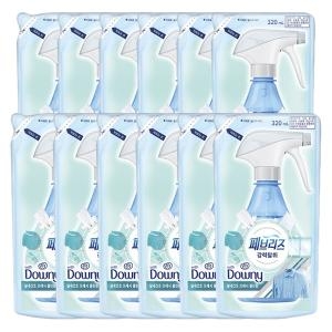 페브리즈 다우니 실내건조 프레시클린향 리필 320ml (12개)_이미지