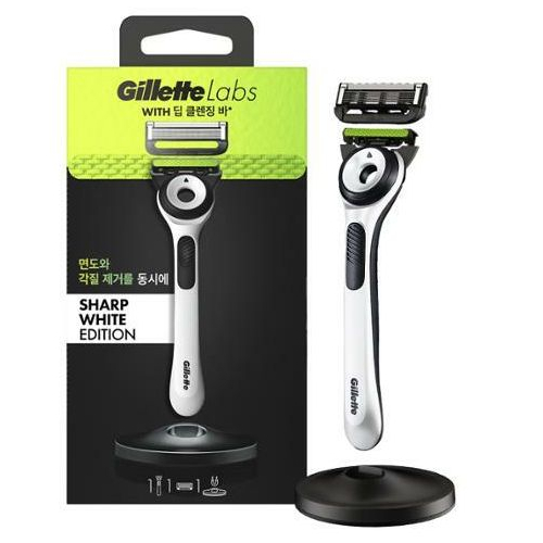질레트 랩스 딥클렌징바 샤프 화이트 에디션 (면도기1개+스탠드)