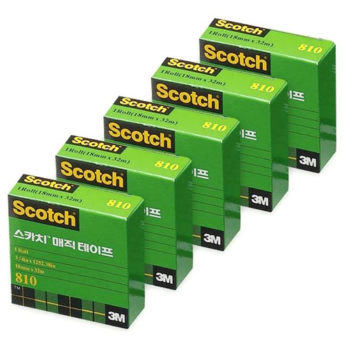 3M 스카치 810 매직 테이프 리필 18mm x 15m (5개)_이미지