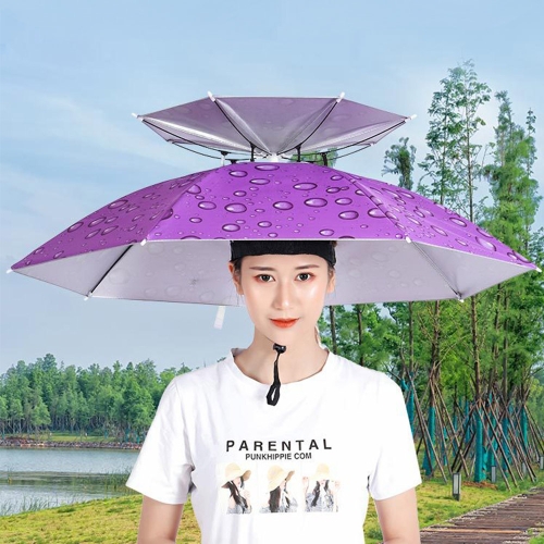 [불명] 2단 고급형 핸즈 프리 모자 우산 낚시 통풍 양 수동 농사 겸 용