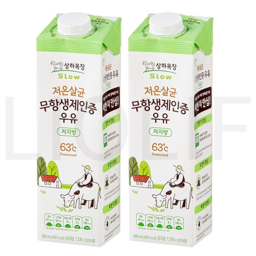 매일유업 상하목장 저온살균 무항생제인증 저지방 우유 900ml (4개)_이미지
