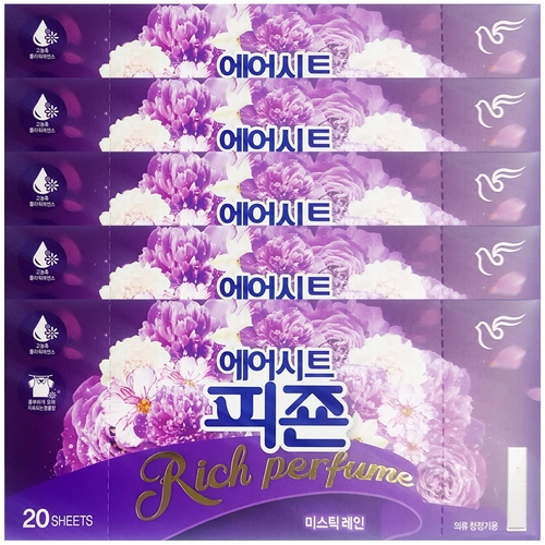 피죤 에어시트 미스틱레인 20매 (5개)