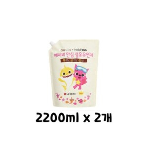 핑크퐁 베이비 섬유유연제 은은한 파우더향 리필 2200ml 2개