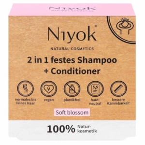 니욕 고체 비누형 샴푸바 2in1 샴푸 & 컨디셔너 블라썸 80g