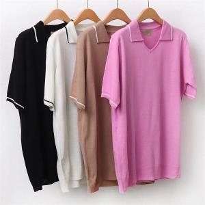 강물처럼 빅사이즈사랑해요 9258L205 세미홀가 루즈 반팔티 RM 8551465