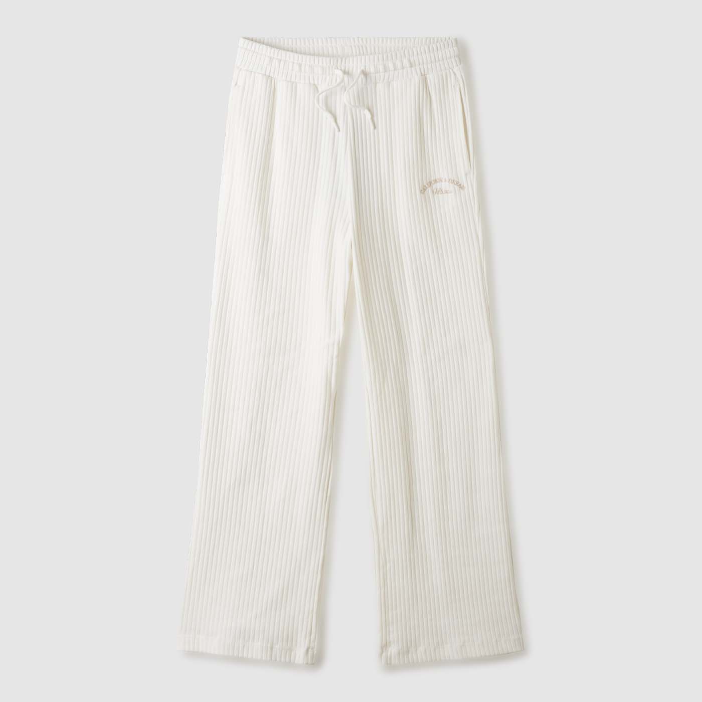 후아유 Ribbed Wide Pants WHTME4T61F