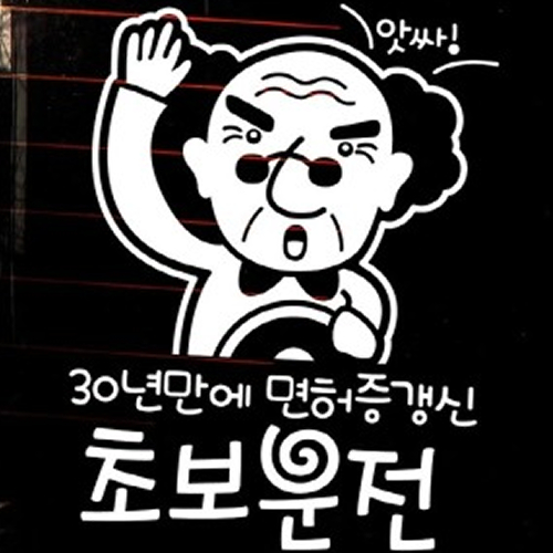 뭉키월드 자동차 스티커3 30년만에 면허증갱신 초보운전 LSC-338
