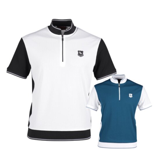 럭스골프 야마구찌 반집업 스탠드 카라 골프셔츠 YG2M415