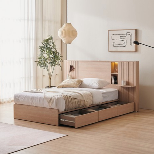 루버온 플랫형 호텔 LED침대 K+사이드패널2개