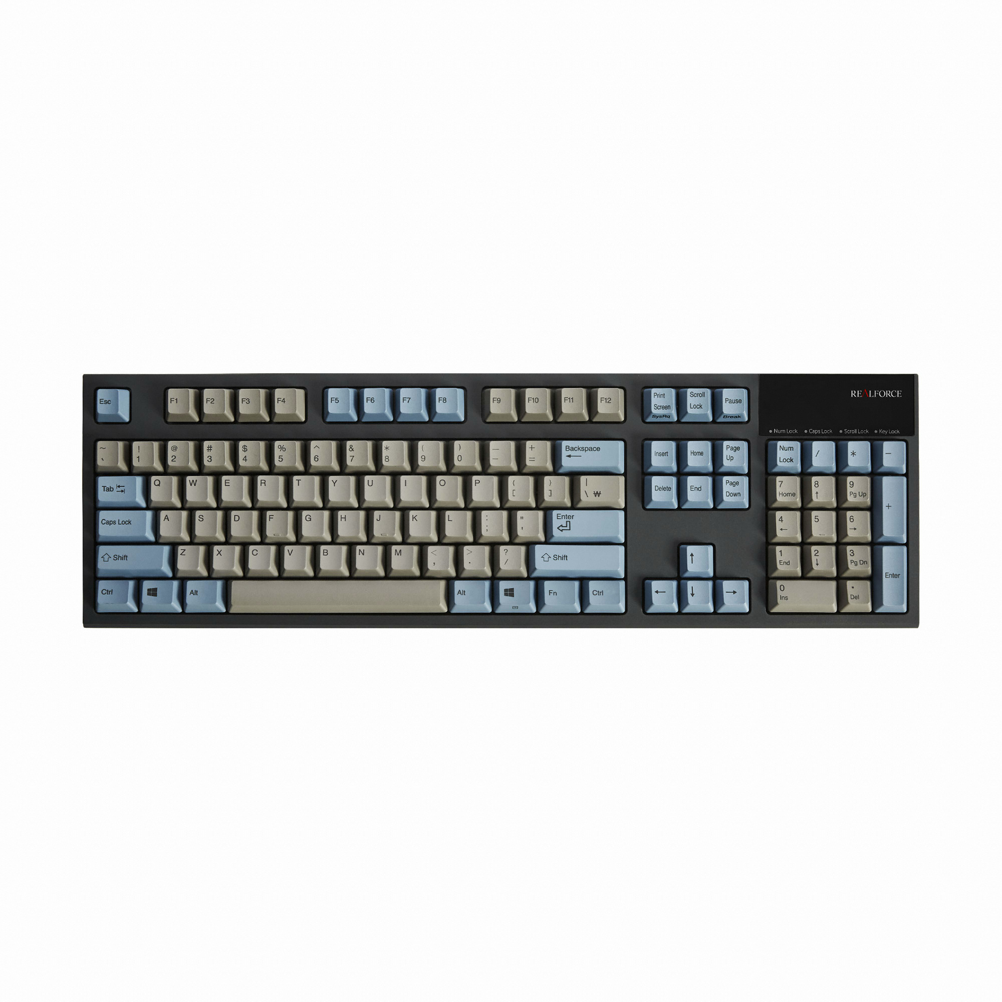 Topre REALFORCE R2S 그레이 블루 영문 (45g, 균등)_이미지