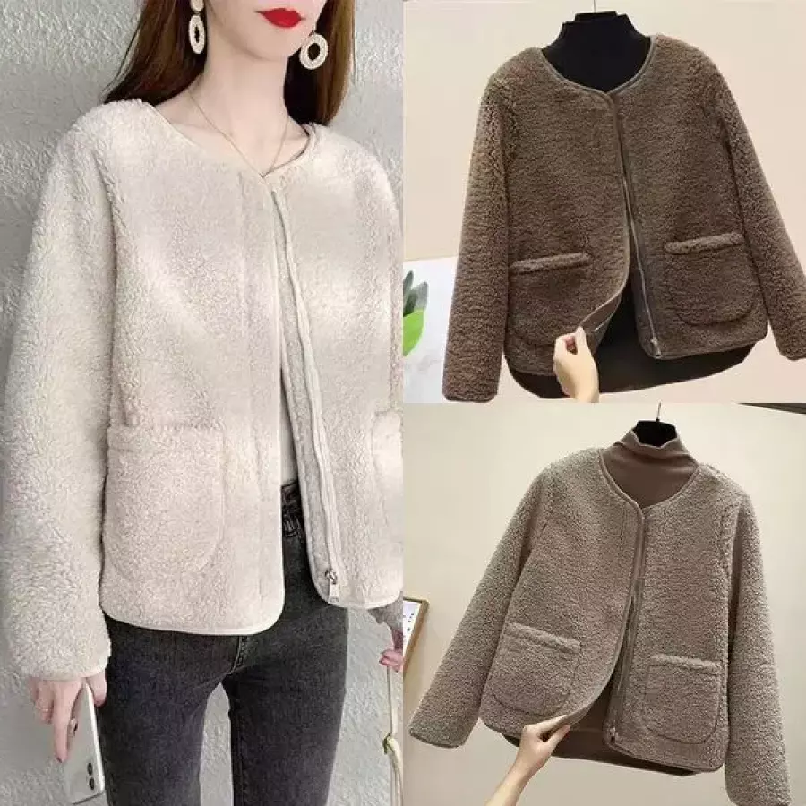옷자락 여자 겨울 따듯한 양털 뽀글이 집업 자켓