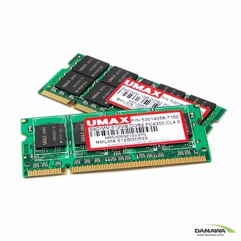 Umax ��Ʈ�� DDR2 512M PC2-4300 CL4 So-Dimm �帲����