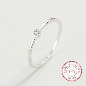 141857 2022 심플한 커플 반지 여성용 진짜 S925 실버 CZ 손가락 발렌타인 데이 선물 웨딩 파티 쥬