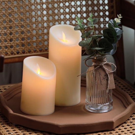 꾸민뜰 LED 로맨틱하게 흔들리는 촛불 전자 초 18cm_이미지