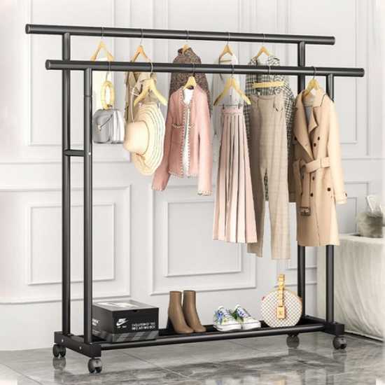 가구느낌 도도행거 2단 철제 스탠드 이동식 옷걸이 1200_이미지