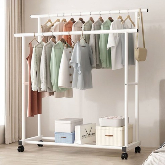 가구느낌 도도행거 2단 철제 스탠드 이동식 옷걸이 1200_이미지