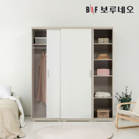 BIF보루네오 캐빈 슬라이딩 옷장 A세트 1600_이미지