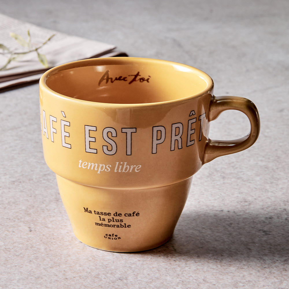 프렌치레터 스태킹머그 브라운 275ml