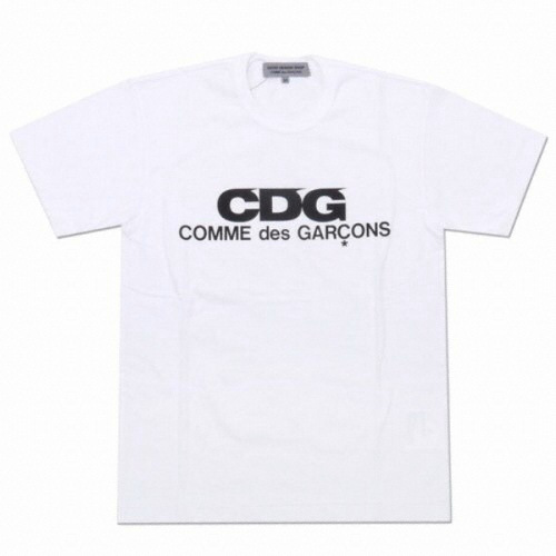 꼼데가르송 CDG 로고 반팔 티셔츠 (화이트)_이미지