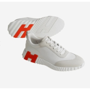 에르메스 남성 바운싱 스니커즈 고트스킨 스웨이드 블랑 화이트 오렌지 H221898ZH94