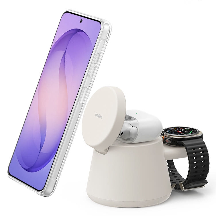 벨킨 Qi2 25W 3in1 모듈형 무선충전기 WIZ052kr (샌드)_이미지