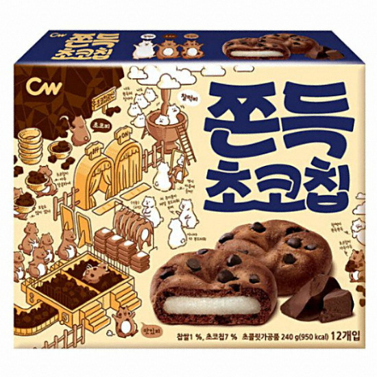 청우식품 쫀득 초코칩 12개입 240g (5개)_이미지