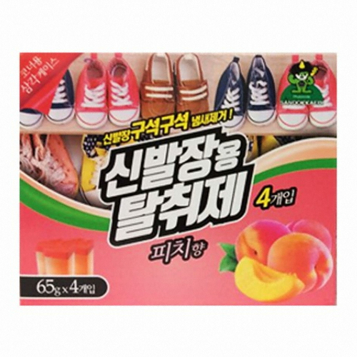 산도깨비 신발장용 탈취제 피치향 65g 4개입 (1개)_이미지