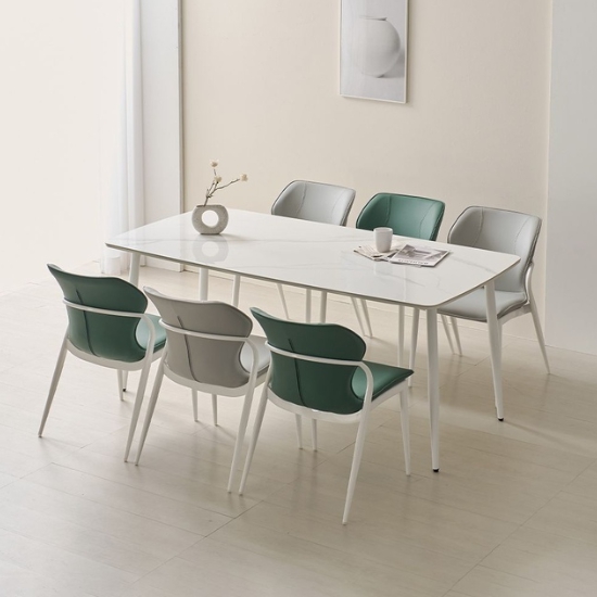 라로퍼니처 세리스 24T 유광 저소음 포세린 세라믹 식탁 1800 (의자6개)_이미지