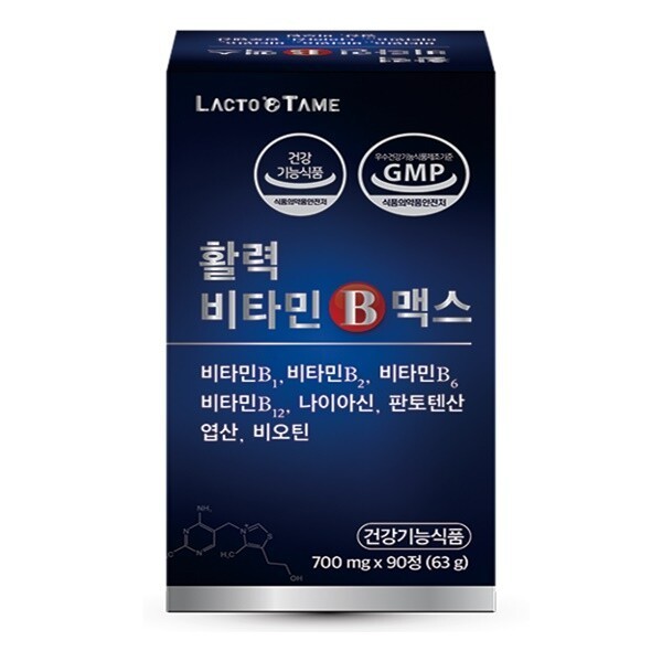 한국바이오팜 락토테미 활력 비타민B 맥스 700mg 90정 (3개)_이미지
