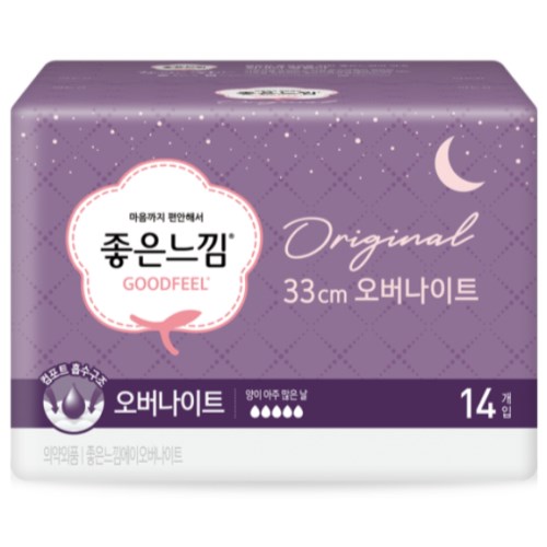유한킴벌리 좋은느낌 오리지널 오버나이트 14개 (6팩(84개))