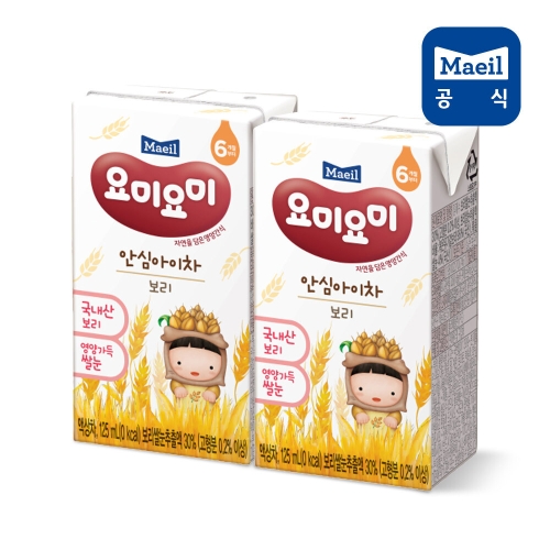 매일유업 요미요미 안심아이차 보리 125ml