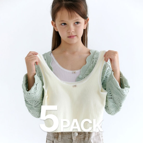 갓바디 심리스 리본 크롭 주니어 브라탑 (5매)_이미지